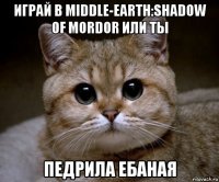 играй в middle-earth:shadow of mordor или ты педрила ебаная