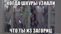когда шкуры узнали что ты из загориц