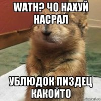 wath? чо нахуй насрал ублюдок пиздец какойто