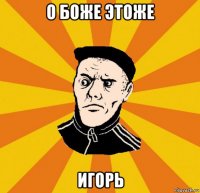 о боже этоже игорь
