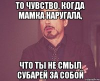 то чувство, когда мамка наругала, что ты не смыл субарей за собой