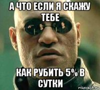 а что если я скажу тебе как рубить 5% в сутки