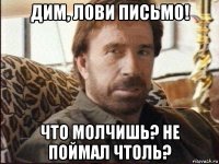 дим, лови письмо! что молчишь? не поймал чтоль?