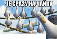 че сразу на чайку 