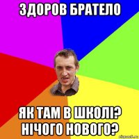 здоров братело як там в школі? нічого нового?