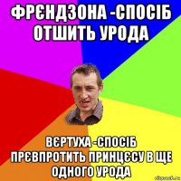 фрєндзона -спосіб отшить урода вєртуха -спосіб прєвпротить принцєсу в ще одного урода