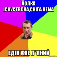 йолка іскуствєна,сніга нема едік уже п"яний