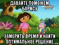 давайте поможем борису замерить время и найти оптимальное решение