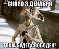 скоро 3 декабря тоша будет свободен!