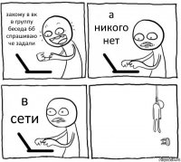 захожу в вк в группу беседа 6б спрашиваю че задали а никого нет в сети 