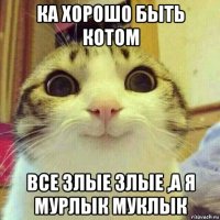 ка хорошо быть котом все злые злые ,а я мурлык муклык