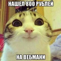 нашел 800 рублей на вебмани