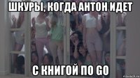 шкуры, когда антон идет с книгой по go