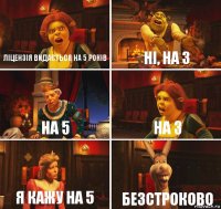 Ліцензія видається на 5 років Ні, на 3 На 5 На 3 Я кажу на 5 Безстроково