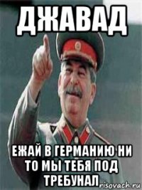 джавад ежай в германию ни то мы тебя под требунал