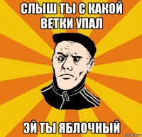 слыш ты с какой ветки упал эй ты яблочный