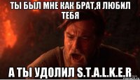 ты был мне как брат,я любил тебя а ты удолил s.t.a.l.k.e.r