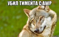 убил тимейта с awp 