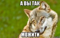 а вы так можити