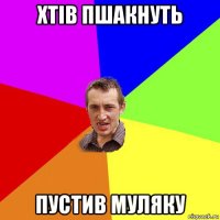 хтiв пшакнуть пустив муляку