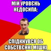 мій уровєнь недосипа: спідкнувся об собствєнні мішкі