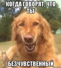 когда говорят, что ты безчувственный