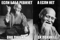 если баба ревнует она любит а если нет ей похуй)))