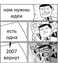 нам нужны идеи есть одна 2007 вернут