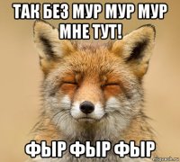 так без мур мур мур мне тут! фыр фыр фыр