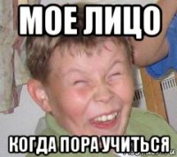 мое лицо когда пора учиться