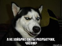 А НЕ ХАЙБРИС ЛИ ТЫ РАЗРБОТЧИК, ЧАСОМ?