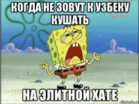 когда не зовут к узбеку кушать на элитной хате