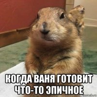  когда ваня готовит что-то эпичное