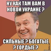 ну как там вам в новой украине ? сильные ? богатые ? гордые ?