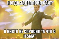 когда задеплоил сайт и никто не спросил "а что с itsm?"