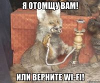 я отомщу вам! или верните wi-fi!