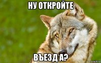 ну откройте въезд а?