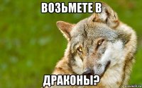 возьмете в драконы?