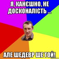 я, канєшно, не досконалість ... але шедевр ше той!