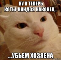 ну и теперь коты-ниндзя наконец... ...убьем хозяена