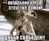 начальник курса отпустил домой добби свободен!!