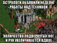 астрологи объявили неделю работы над техникой количество подвернутых ног и рук увеличивается вдвое