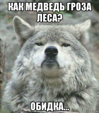 как медведь гроза леса? обидка...