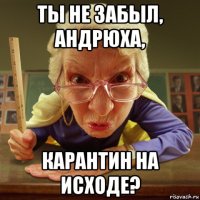 ты не забыл, андрюха, карантин на исходе?