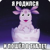 я родился и пошёл в туалет