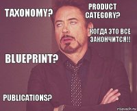 Taxonomy? Product Category? Blueprint? Publications?      Когда это все закончится!!