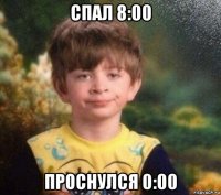 спал 8:00 проснулся 0:00