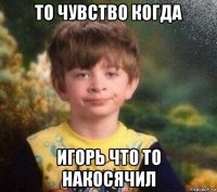 то чувство когда игорь что то накосячил