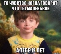 то чувство когда говорят что ты маленький а тебе 12 лет