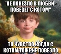 "не повезло в любви - повезет с котом" то чувство,когда с котом тоже не повезло